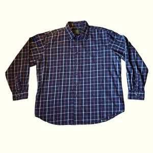 Timberland button up shirt flannel brown plaid XL
